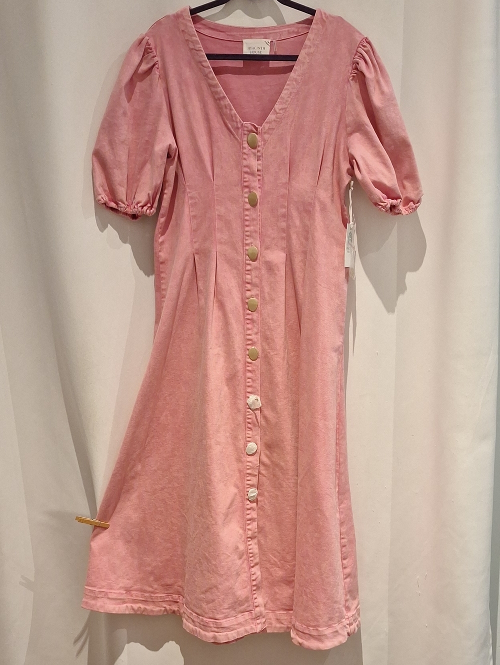 Hyacinth House Tuckernut Madeline Pink Denim Midi Dress - Picture 3 of 14